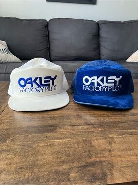 Oakley Factory Pilot White and Blue Trucker Hats (Pair)